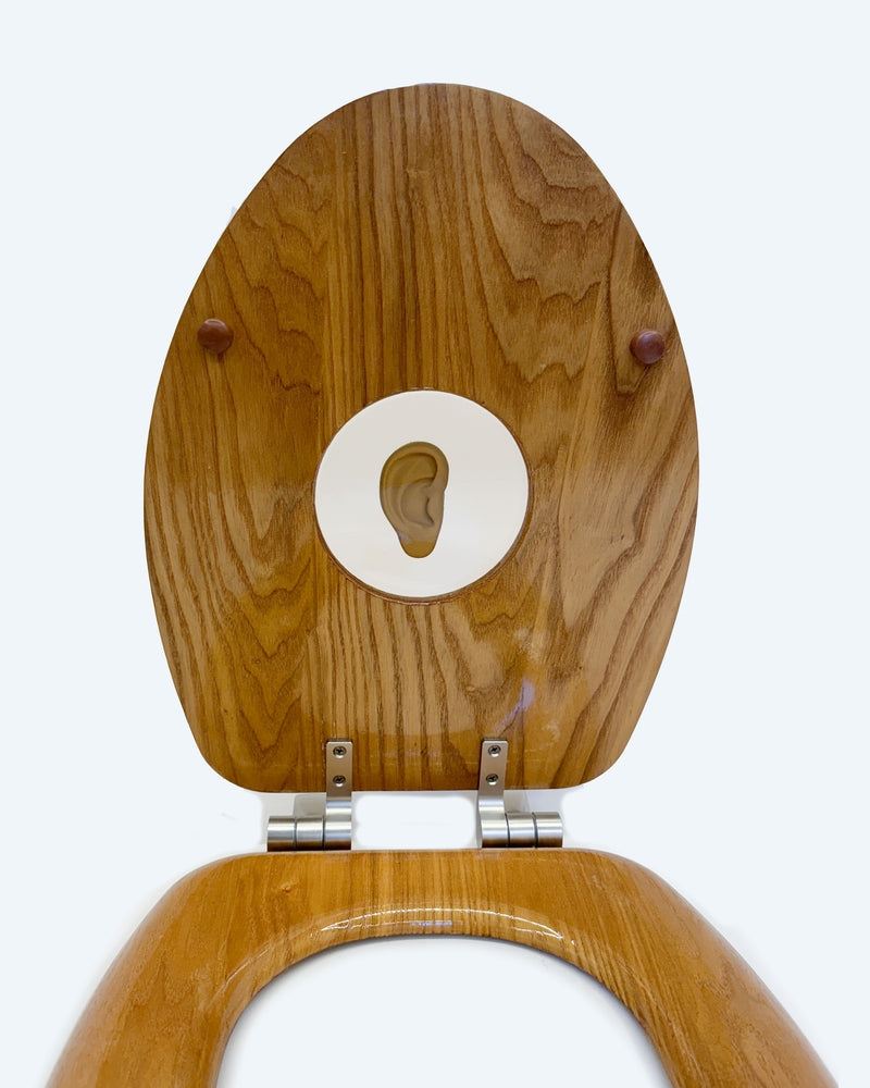 Puzzled Listening Toilet Seat